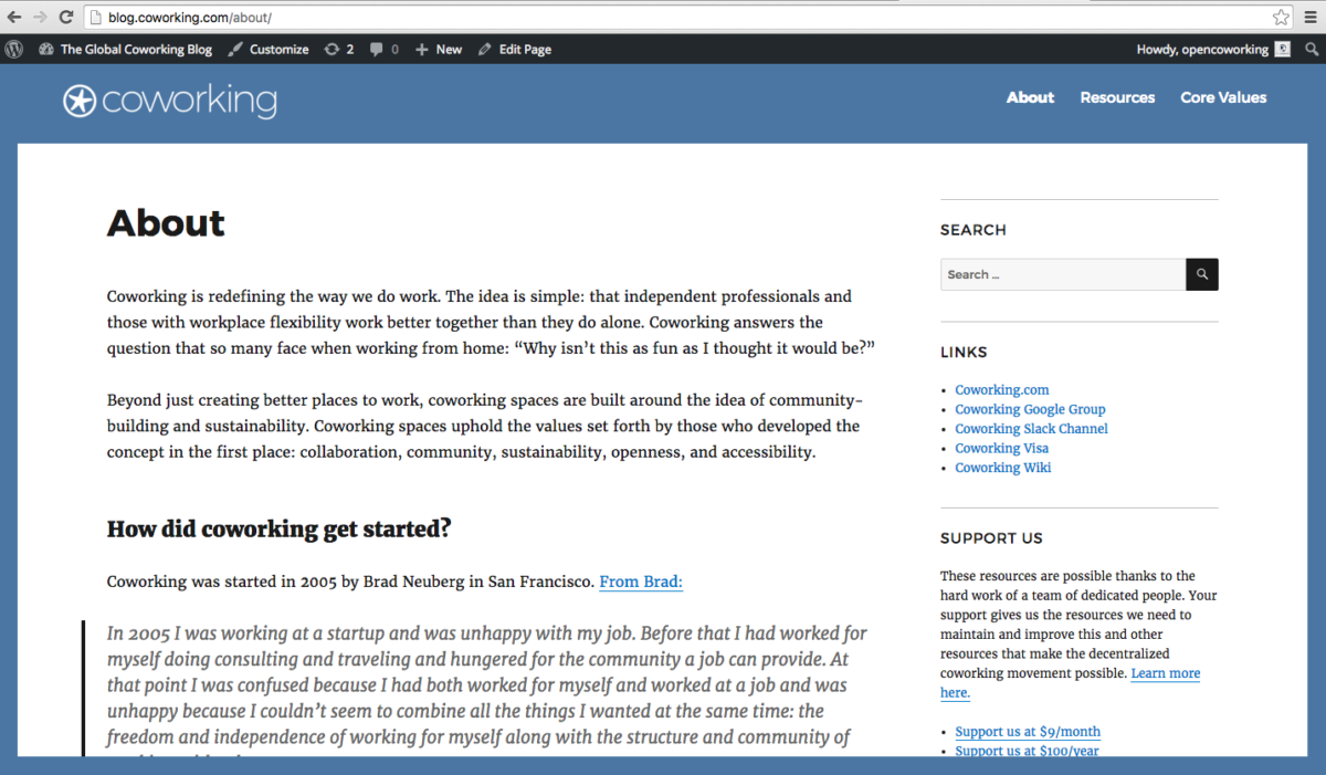 A new design for the Coworking Blog, and plans to overhaul the wiki!